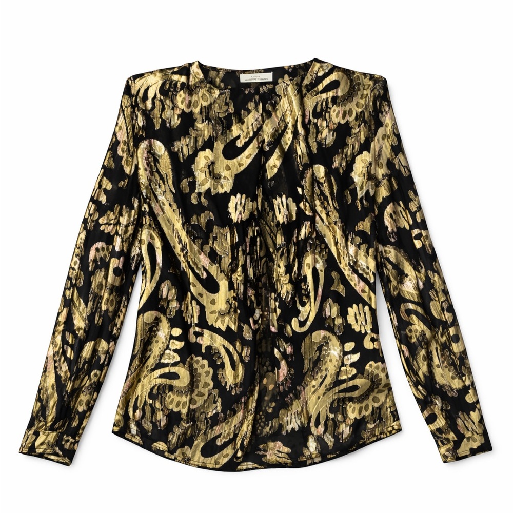 Saint Laurent Black and Gold Women's Top
